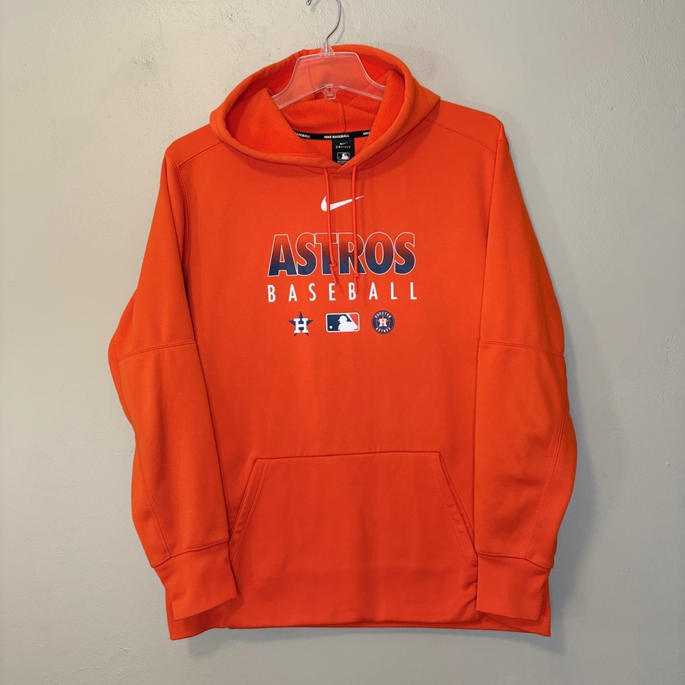 Nike Houston Astros Baseball Hoodie Mens XL Orange Dri-FIT Authentic Collection